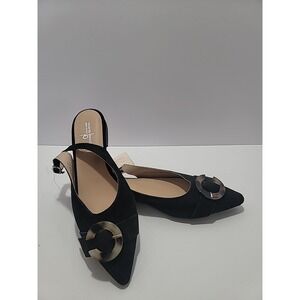 Riccardo‎ Boccia Women's 8 Slingback Black Suede Pointed Toe Shoes Preppy Office